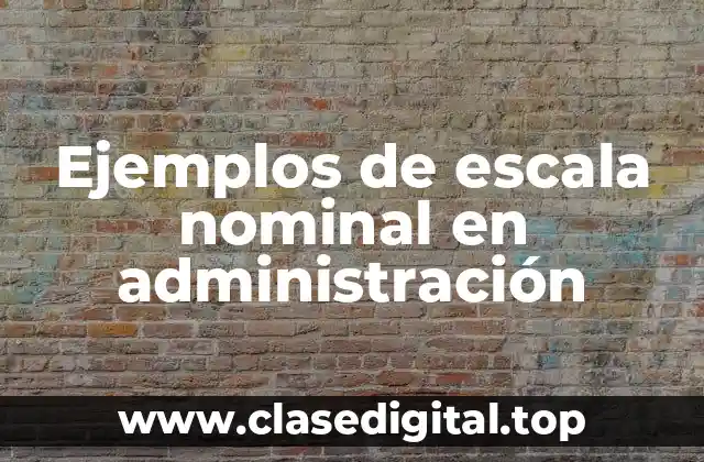 Ejemplos de escala nominal en administración