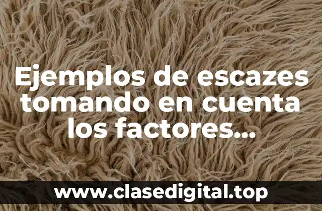 Ejemplos de escazes tomando en cuenta los factores productivos y Significado