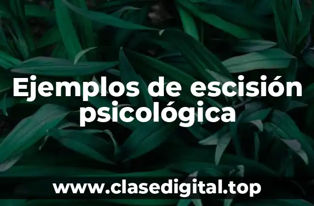 Ejemplos de escisión psicológica