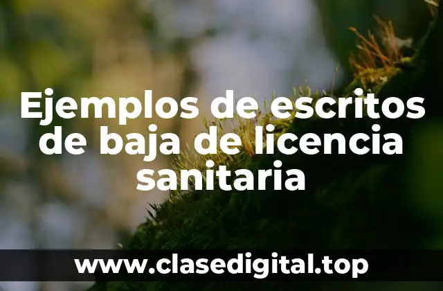 Ejemplos de escritos de baja de licencia sanitaria