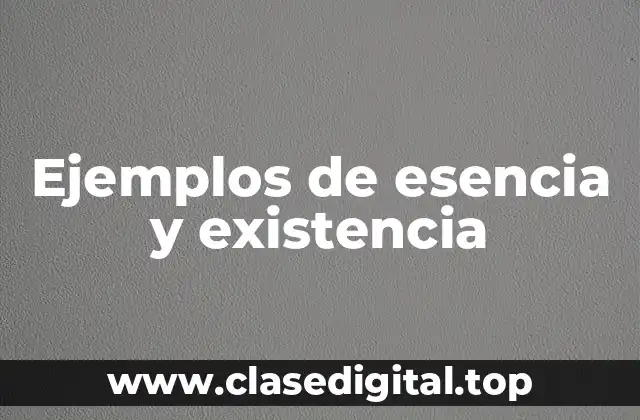 Ejemplos de esencia y existencia