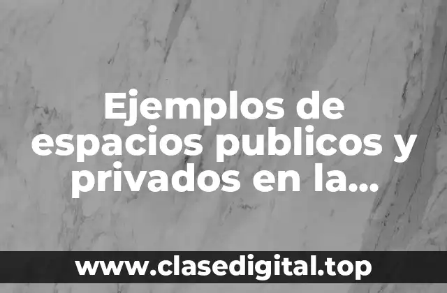 Ejemplos de espacios publicos y privados en la cultura