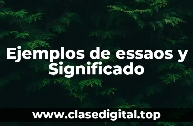 Ejemplos de essaos y Significado