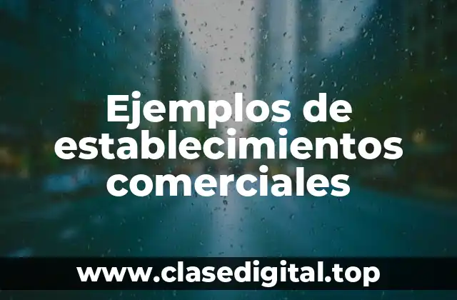 Ejemplos de establecimientos comerciales