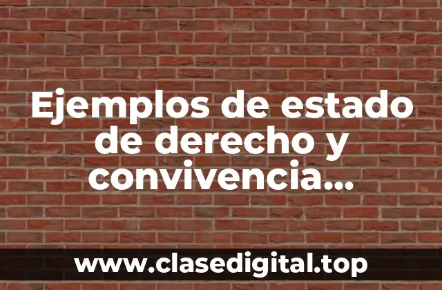 Ejemplos de estado de derecho y convivencia democrática