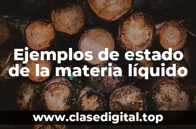 Ejemplos de estado de la materia líquido