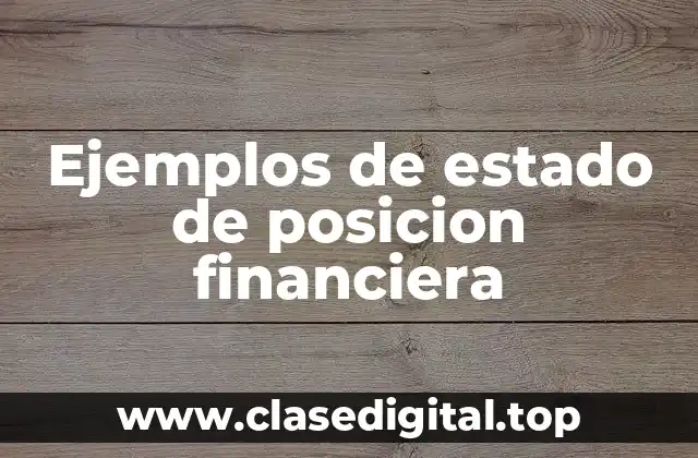 Ejemplos de estado de posicion financiera