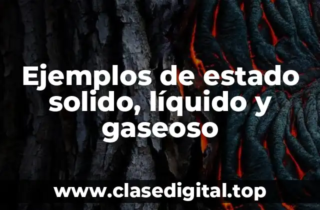 Ejemplos de estado solido, líquido y gaseoso