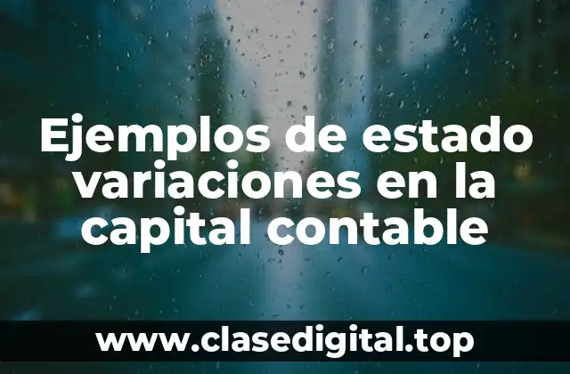 Ejemplos de estado variaciones en la capital contable