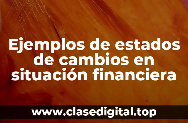Ejemplos de estados de cambios en situación financiera