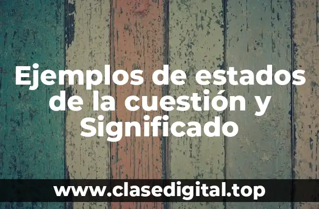 Ejemplos de estados de la cuestión y Significado