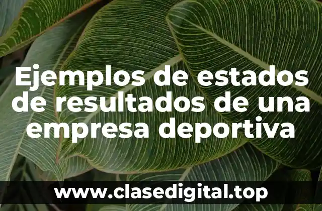 Ejemplos de estados de resultados de una empresa deportiva