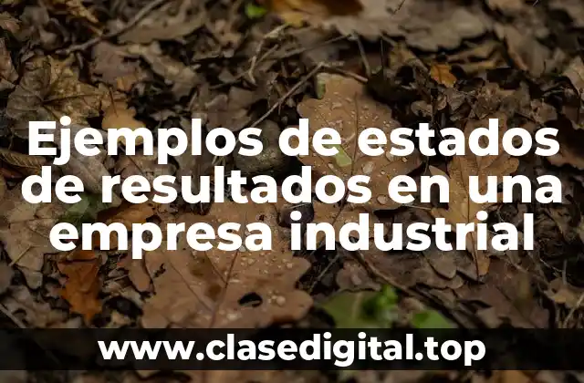 Ejemplos de estados de resultados en una empresa industrial