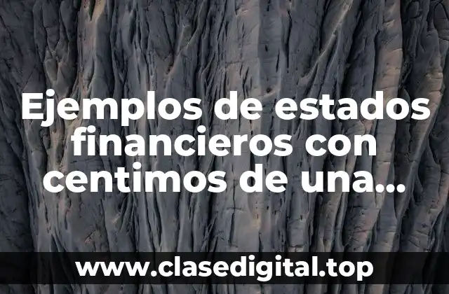 Ejemplos de estados financieros con centimos de una empresa comercial y Significado