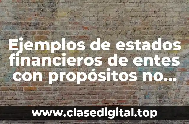 Ejemplos de estados financieros de entes con propósitos no lucrativos
