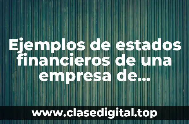 Ejemplos de estados financieros de una empresa de producción