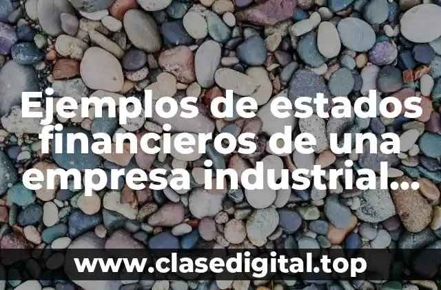 Ejemplos de estados financieros de una empresa industrial en Excel