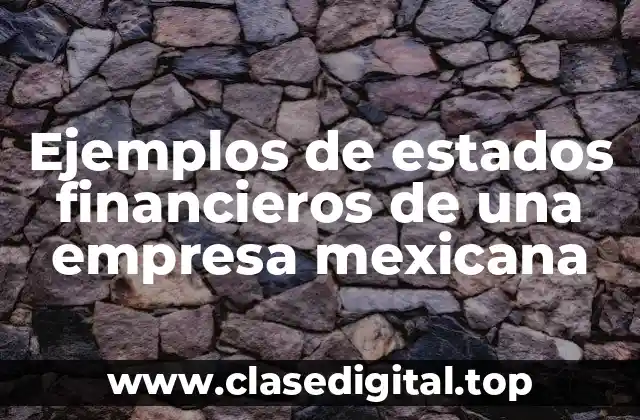 Ejemplos de estados financieros de una empresa mexicana