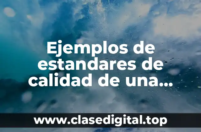 Ejemplos de estandares de calidad de una empresa
