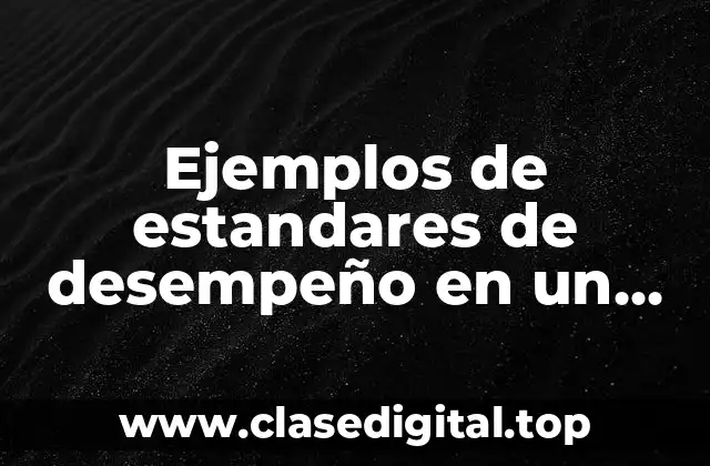 Ejemplos de estandares de desempeño en un centro de computo y Significado