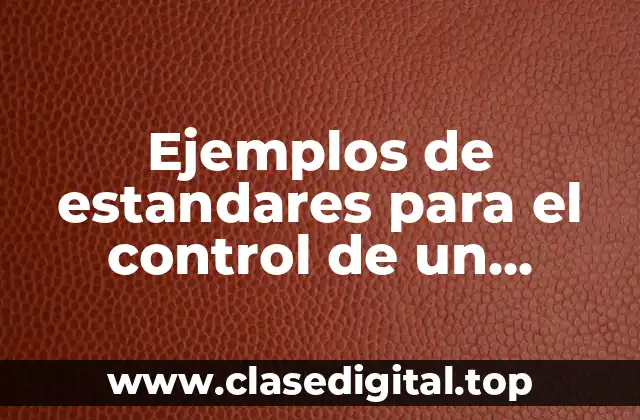 Ejemplos de estandares para el control de un proyecto