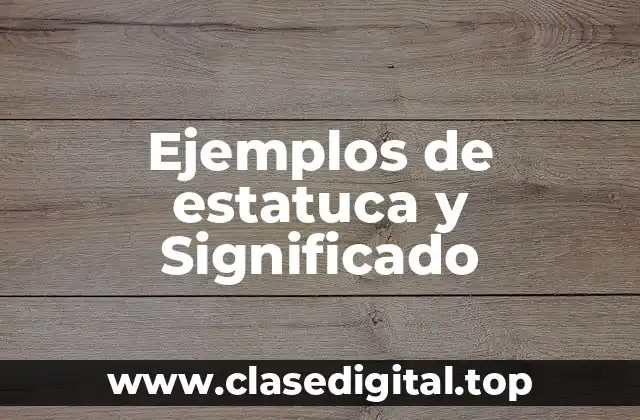 Ejemplos de estatuca y Significado
