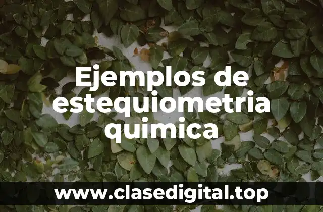 Ejemplos de estequiometria quimica