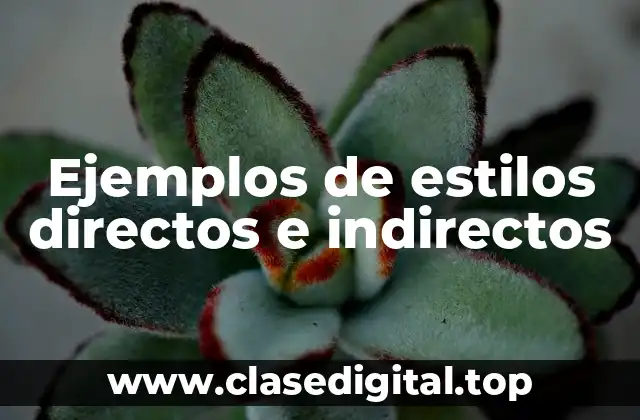Ejemplos de estilos directos e indirectos