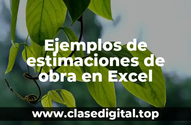 Ejemplos de estimaciones de obra en Excel