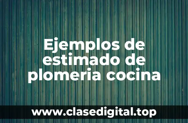 Ejemplos de estimado de plomeria cocina