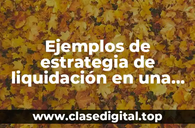 Ejemplos de estrategia de liquidación en una empresa