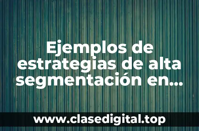 Ejemplos de estrategias de alta segmentación en empresas y Significado