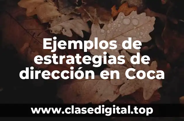 Ejemplos de estrategias de dirección en Coca