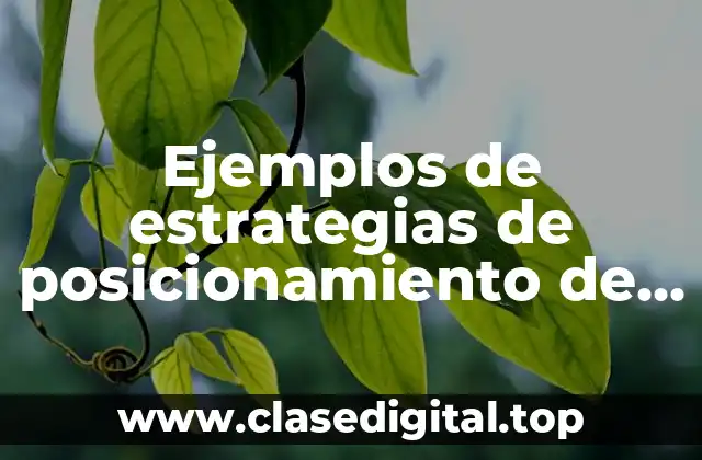 Ejemplos de estrategias de posicionamiento de uso de un producto