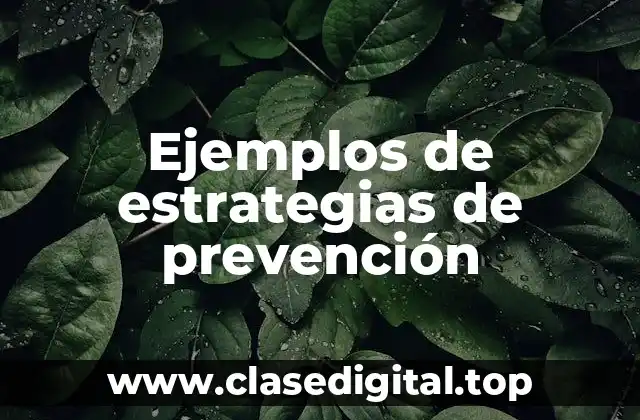 Ejemplos de estrategias de prevención