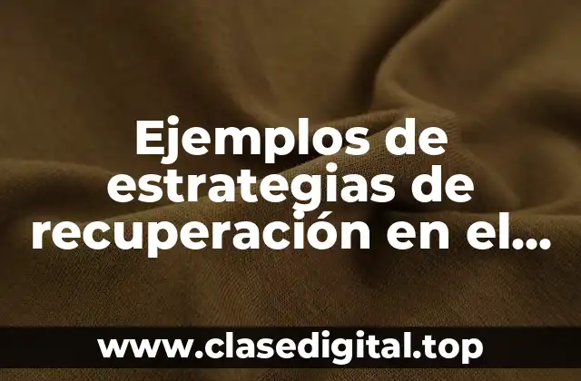 Ejemplos de estrategias de recuperación en el servicio