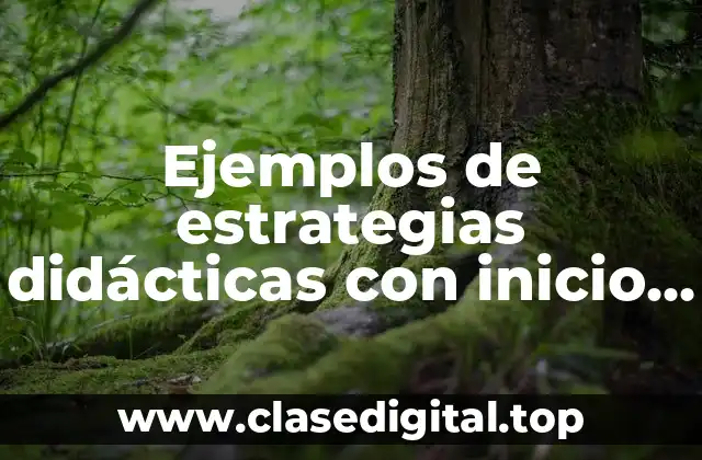Ejemplos de estrategias didácticas con inicio, desarrollo y cierre