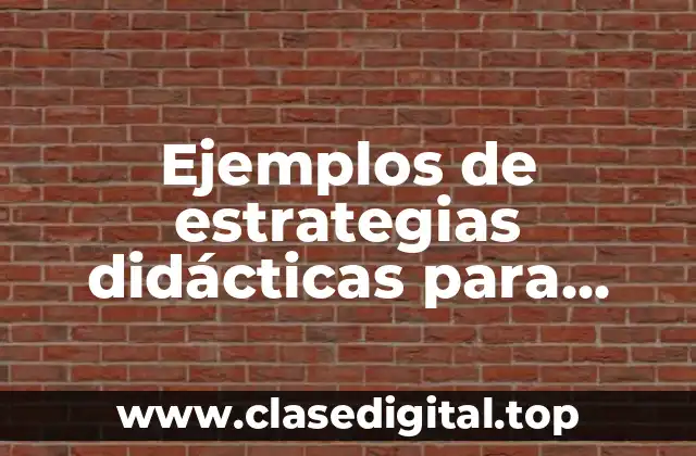 Ejemplos de estrategias didácticas para atender la diversidad