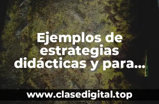 Ejemplos de estrategias didácticas y para que sirven