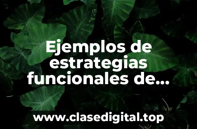 Ejemplos de estrategias funcionales de recursos humanos