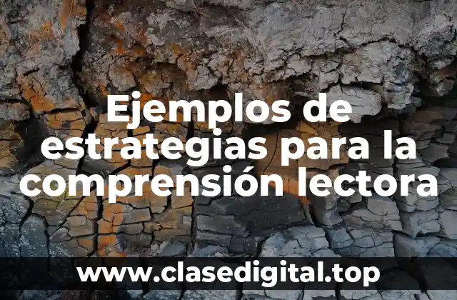 Ejemplos de estrategias para la comprension lectora