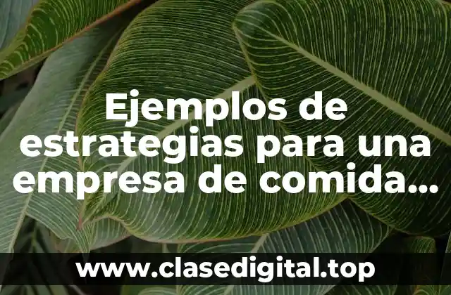 Ejemplos de estrategias para una empresa de comida y Significado