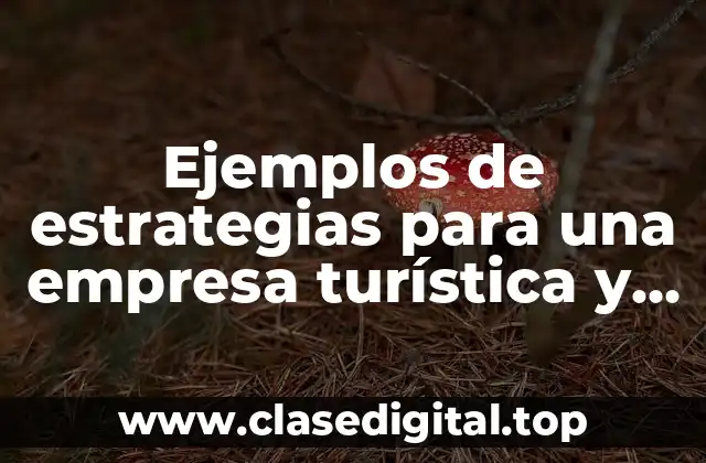 Ejemplos de estrategias para una empresa turística