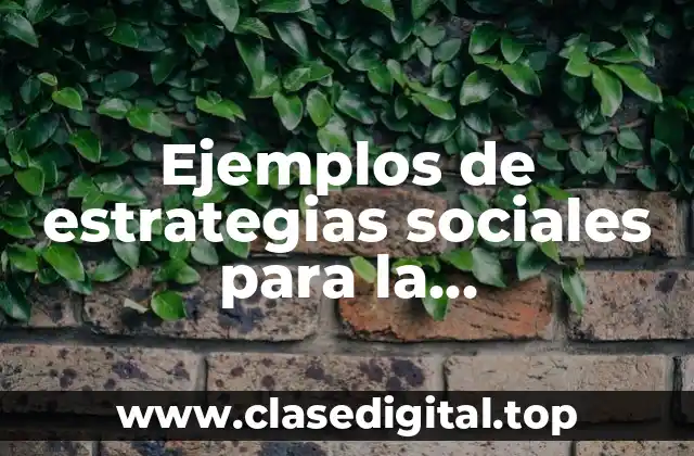 Ejemplos de estrategias sociales para la sustentabilidad