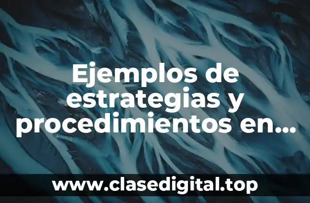 Ejemplos de estrategias y procedimientos en un proyecto de vida