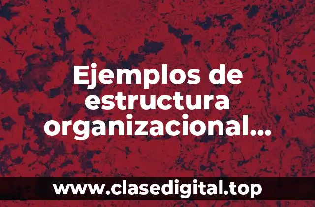 Ejemplos de estructura organizacional básica emprendimiento