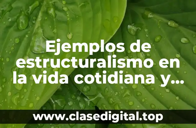 Ejemplos de estructuralismo en la vida cotidiana
