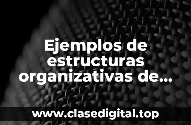 Ejemplos de estructuras organizativas de empresas nacionales e