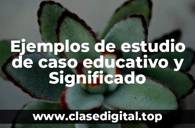 Ejemplos de estudio de caso educativo y Significado