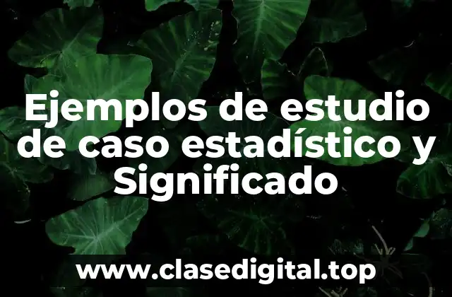 Ejemplos de estudio de caso estadístico y Significado
